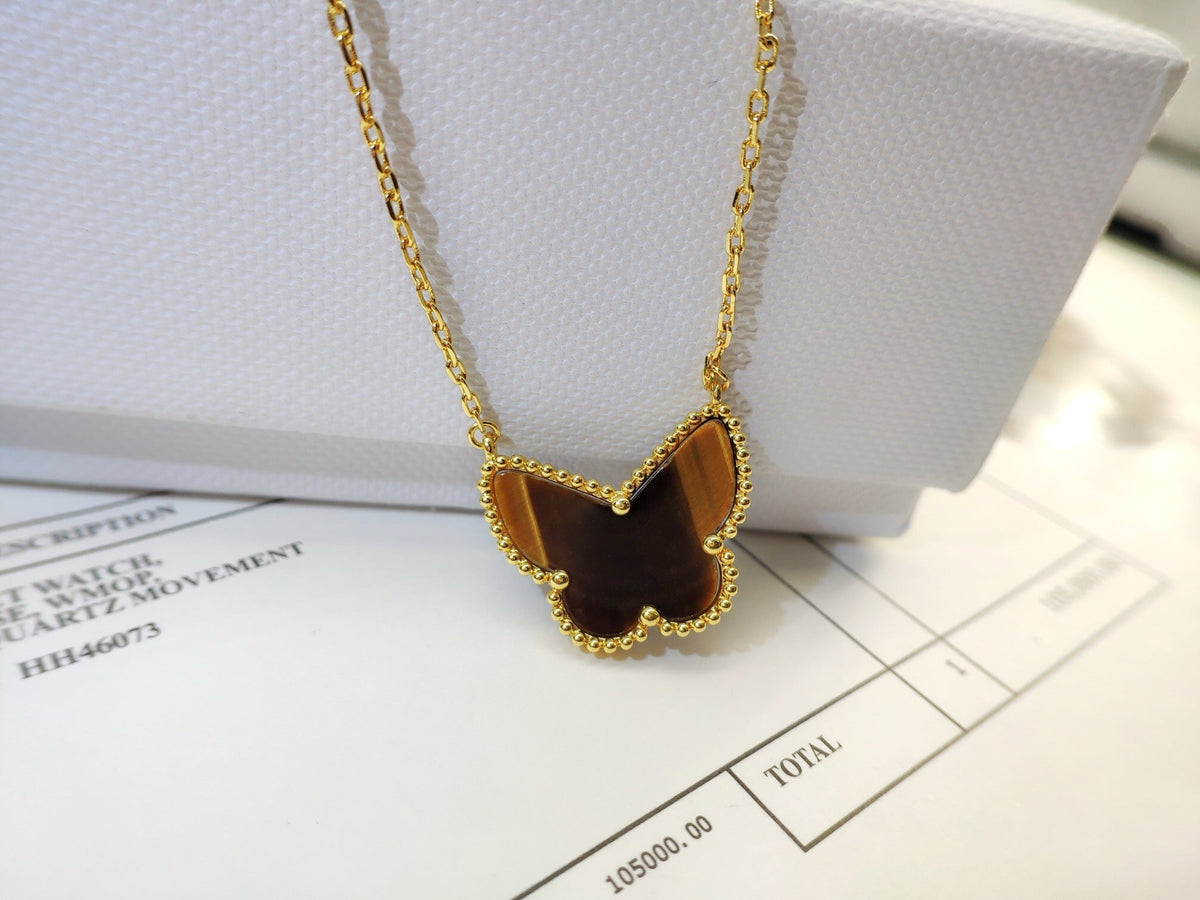 [ElanLuxe Jewelry] TIGER__ EYE BUTTERFLY NECKLACE