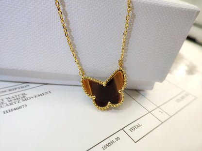 [ElanLuxe Jewelry] TIGER__ EYE BUTTERFLY NECKLACE