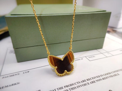 [ElanLuxe Jewelry] TIGER__ EYE BUTTERFLY NECKLACE