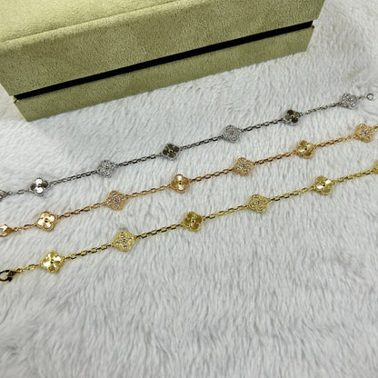 [ElanLuxe Jewelry]CLOVER 6 MOTIF DIAMOND LASER BRACELET