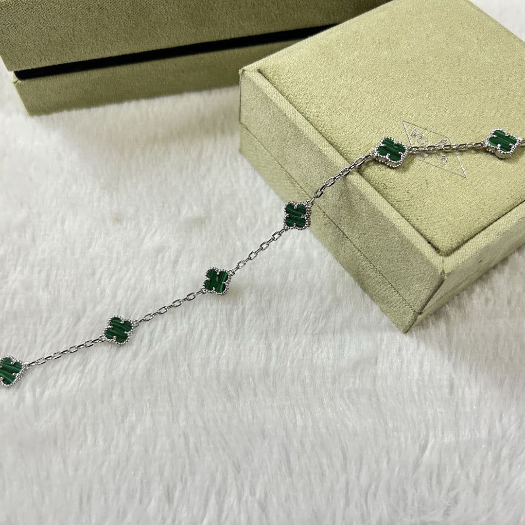 [ElanLuxe Jewelry]CLOVER 6 MOTIF MALACHITE BRACELET