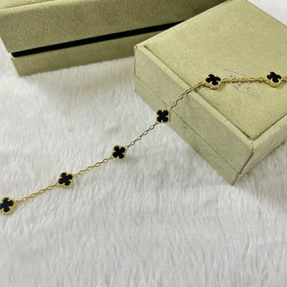 [ElanLuxe Jewelry]CLOVER 6 MOTIF  ONYXS BRACELET