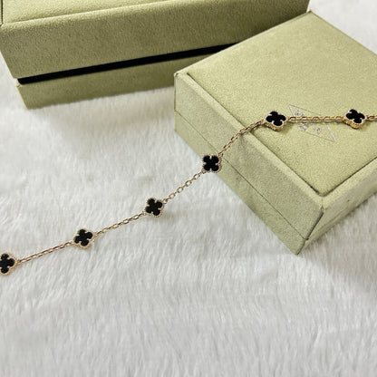 [ElanLuxe Jewelry]CLOVER 6 MOTIF  ONYXS BRACELET