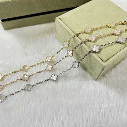 [ElanLuxe Jewelry]CLOVER 6 MOTIF WHITE MOP BRACELET