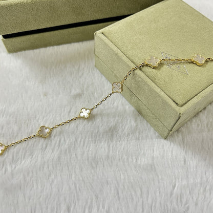 [ElanLuxe Jewelry]CLOVER 6 MOTIF WHITE MOP BRACELET
