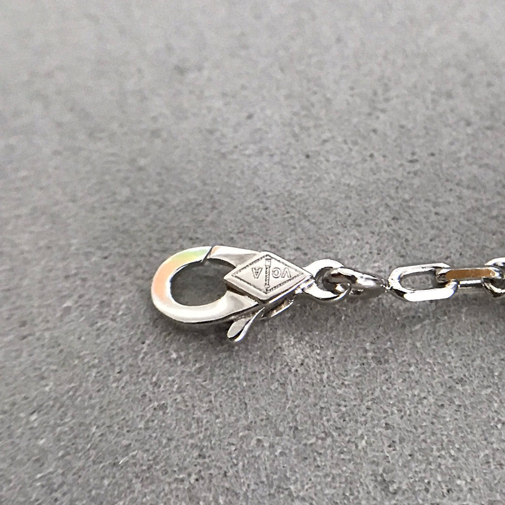 [ElanLuxe Jewelry]CLOVER 5 MOTIF ONYXS DIAMOND BRACELET SILVER