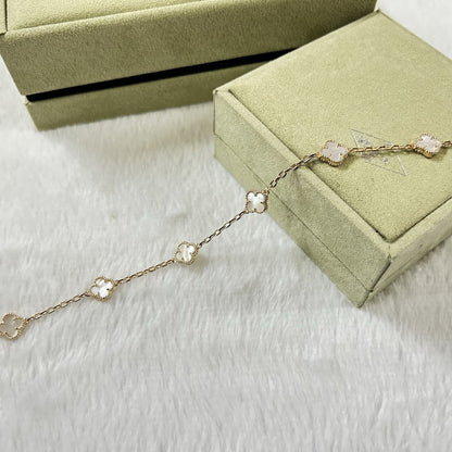 [ElanLuxe Jewelry]CLOVER 6 MOTIF WHITE MOP BRACELET