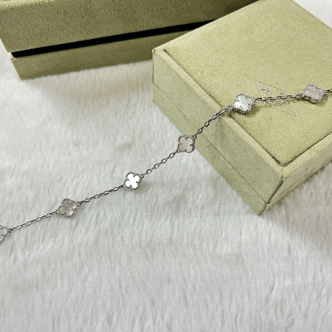 [ElanLuxe Jewelry]CLOVER 6 MOTIF WHITE MOP BRACELET