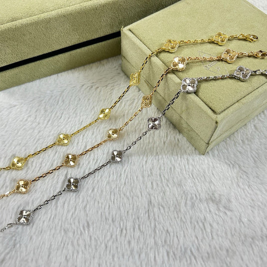 [ElanLuxe Jewelry]CLOVER 6 MOTIF DIAMOND BRACELET