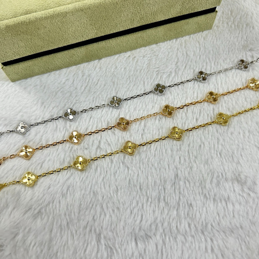 [ElanLuxe Jewelry]CLOVER 6 MOTIF DIAMOND BRACELET