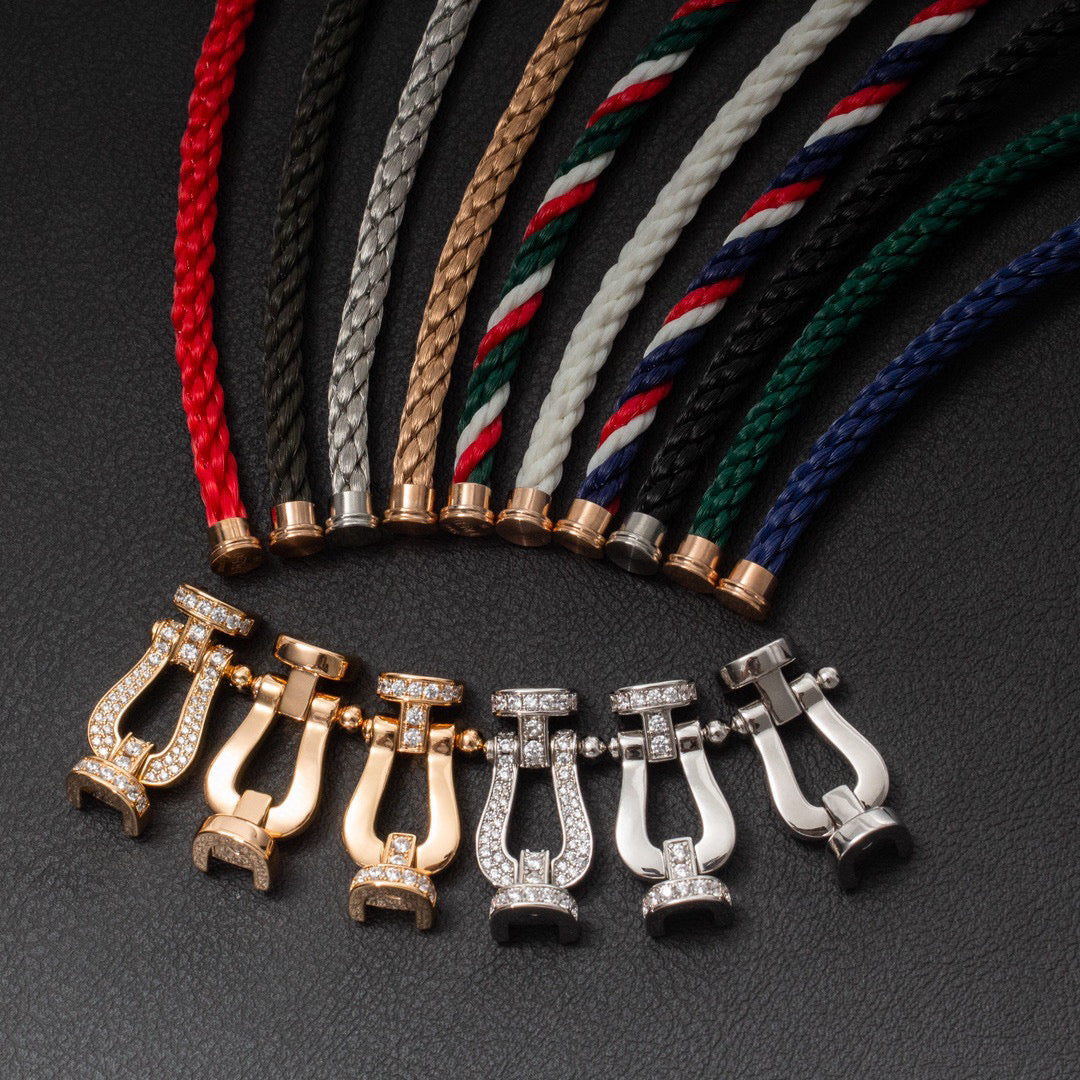 [ElanLuxe Jewelry]Love & Force Large Horseshoe Trio Bracelet Stack Set