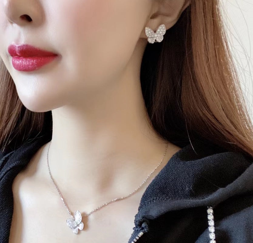[ElanLuxe Jewelry]BUTTERFLY ALL DIAMOND EARRINGS