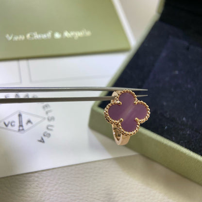 [ElanLuxe Jewelry]CLOVER  PURPLE VIOLET RING