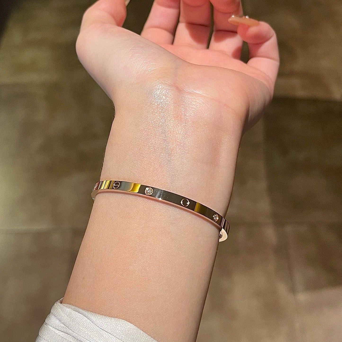 [ElanLuxe Jewelry]LOVE BRACELET 3.65MM 6 DIAMONDS