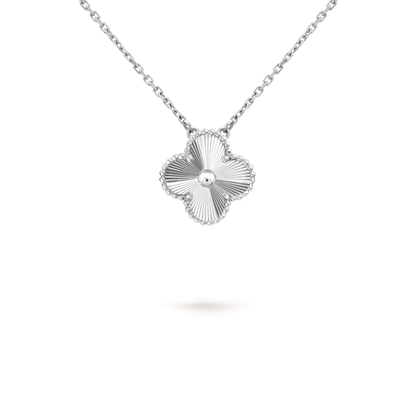 [ElanLuxe Jewelry]CLOVER 15MM NECKLACE SILVER COLLECTION