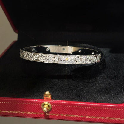 [ElanLuxe Jewelry]LOVE BRACELET 6.1MM DIAMOND-PAVED 10 BIG DIAMONDS