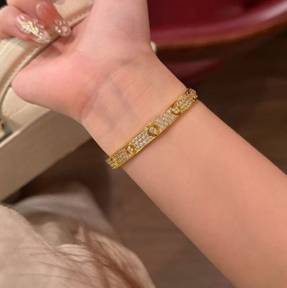 [ElanLuxe Jewelry]LOVE BRACELET 6.1MM DIAMOND-PAVED 10 BIG DIAMONDS