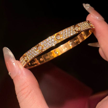 [ElanLuxe Jewelry]LOVE BRACELET 6.1MM DIAMOND-PAVED 10 BIG DIAMONDS