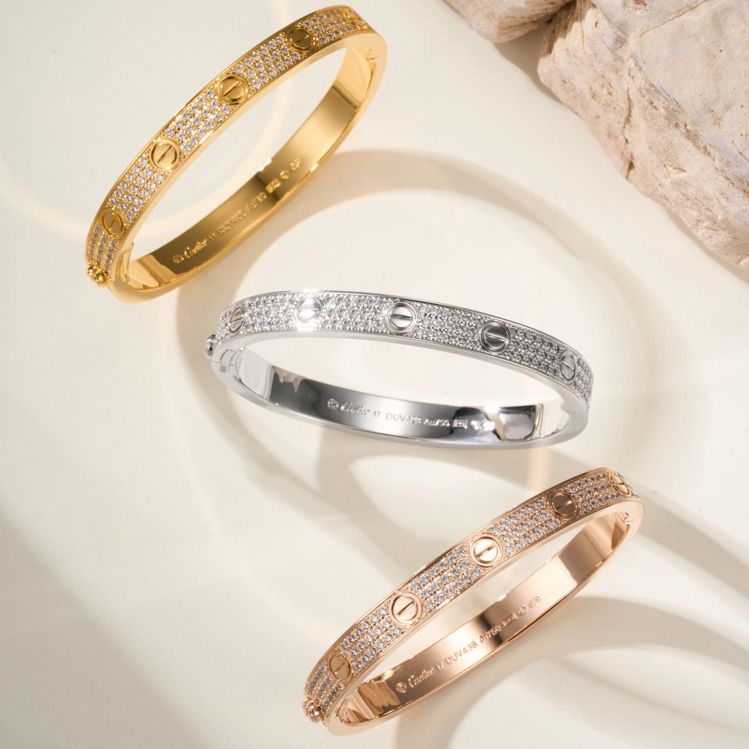 [ElanLuxe Jewelry] LOVE BRACELET 6.1MM DIAMOND-PAVED