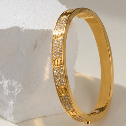 [ElanLuxe Jewelry] LOVE BRACELET 6.1MM DIAMOND-PAVED