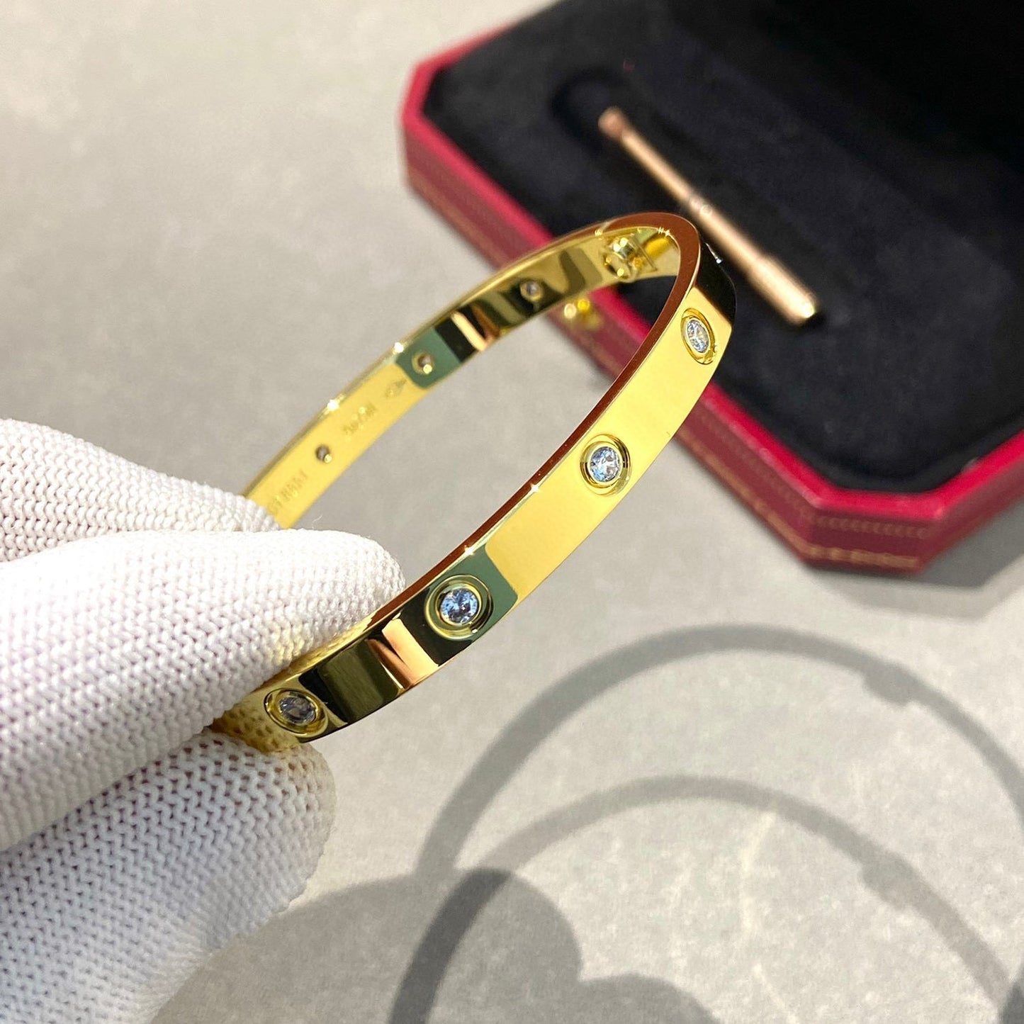 [ElanLuxe Jewelry]LOVE BRACELET 6.1MM 10 DIAMONDS