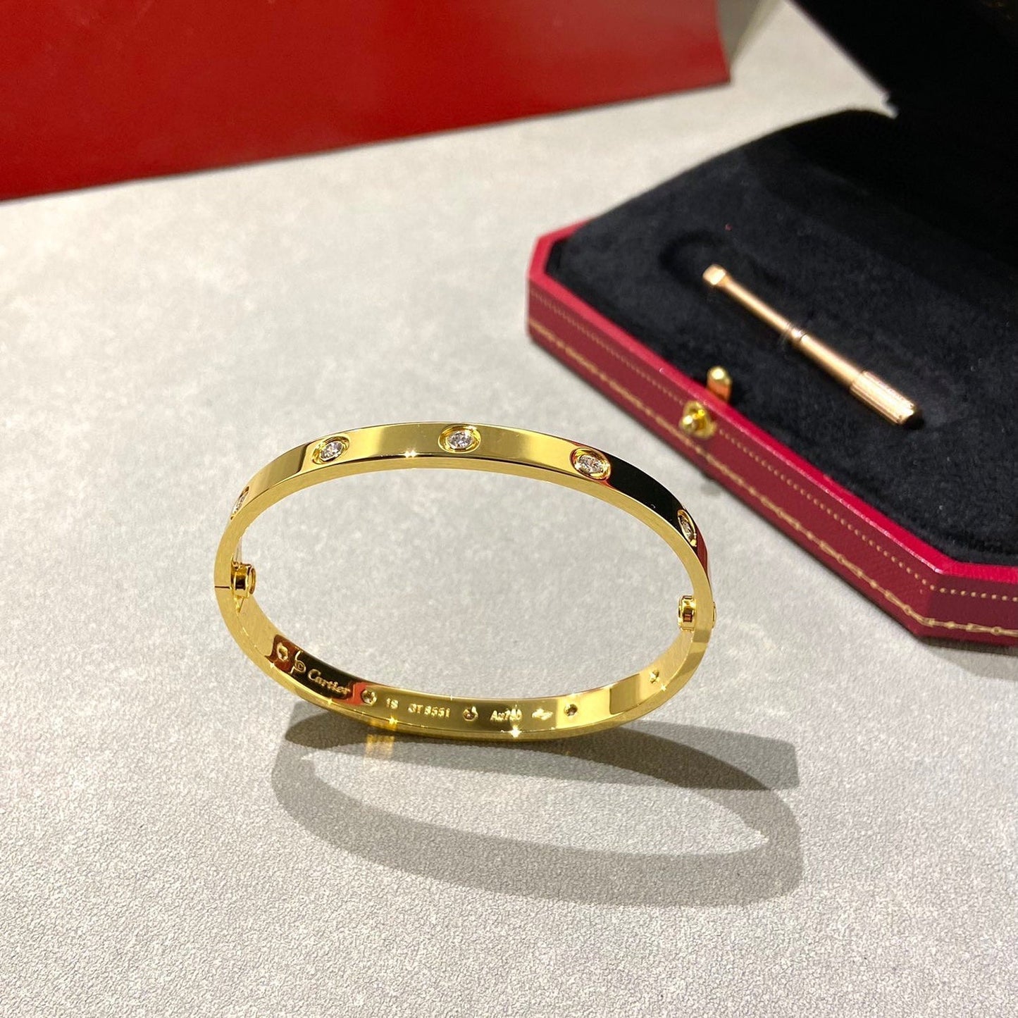 [ElanLuxe Jewelry]LOVE BRACELET 6.1MM 10 DIAMONDS