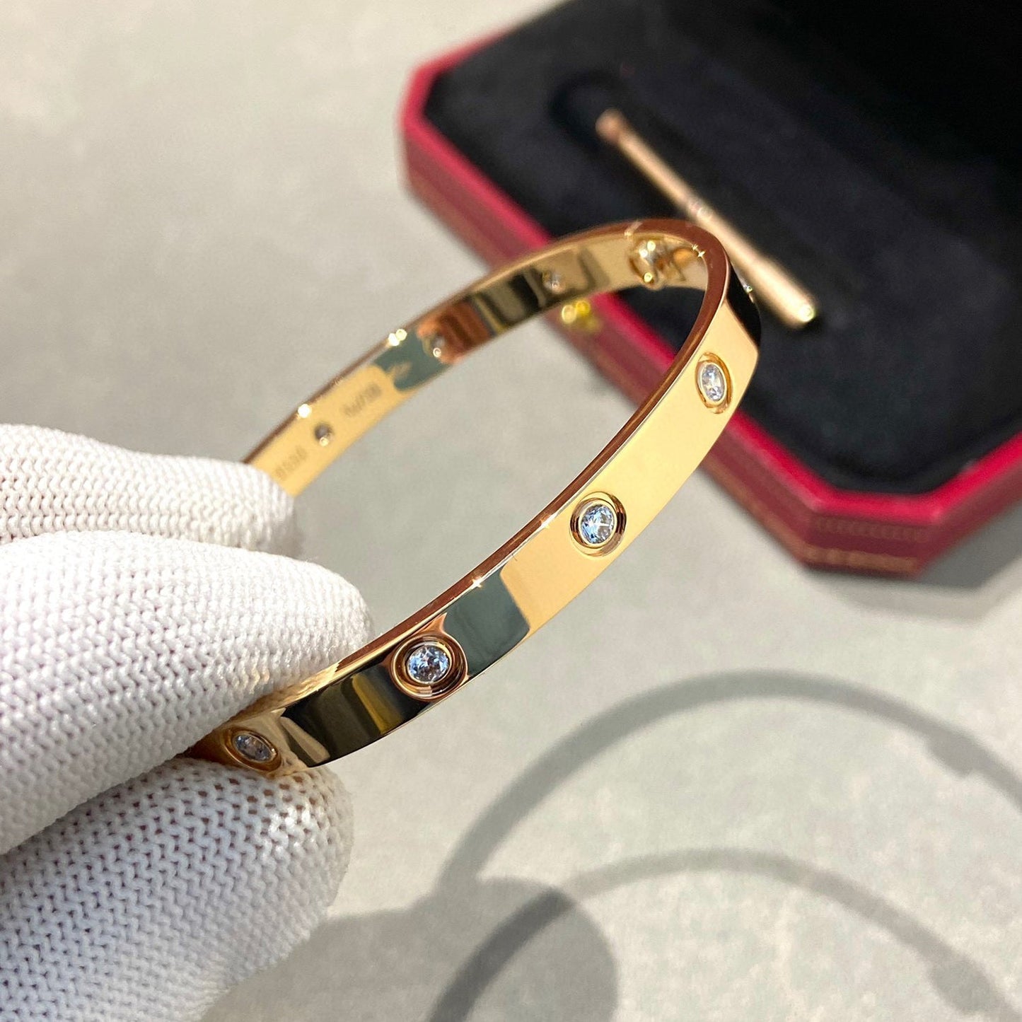 [ElanLuxe Jewelry]LOVE BRACELET 6.1MM 10 DIAMONDS