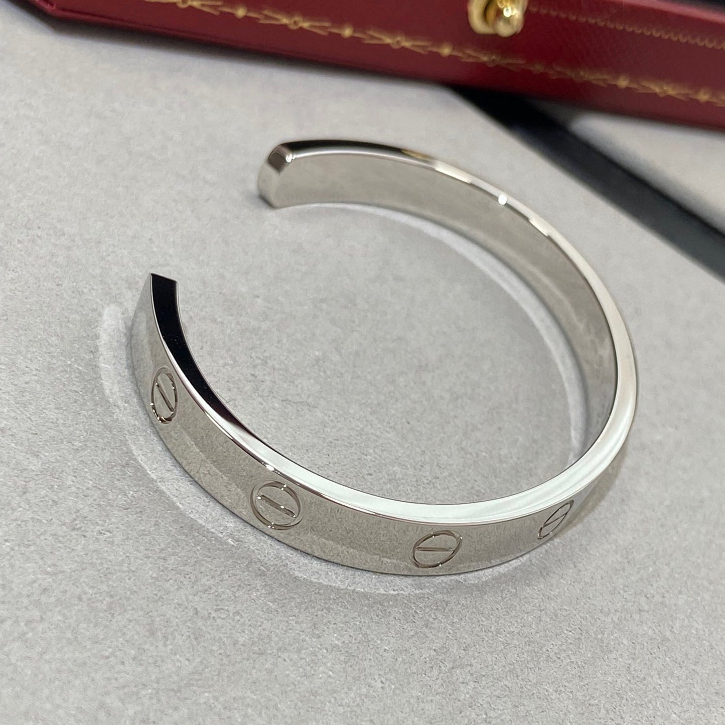 [ElanLuxe Jewelry]LOVE BRACELET 6.1MM 1 DIAMOND OPEN CUFF