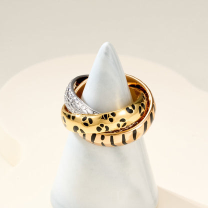 [ElanLuxe Jewelry]TRINITY  RING LEOPARD PRINT