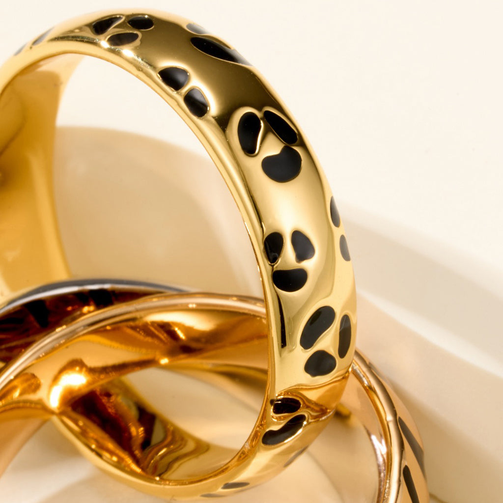 [ElanLuxe Jewelry]TRINITY  RING LEOPARD PRINT