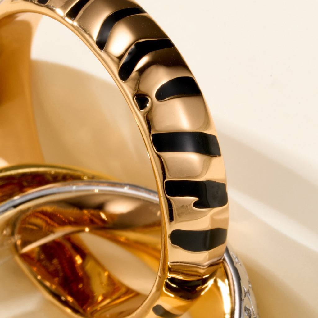 [ElanLuxe Jewelry]TRINITY  RING LEOPARD PRINT