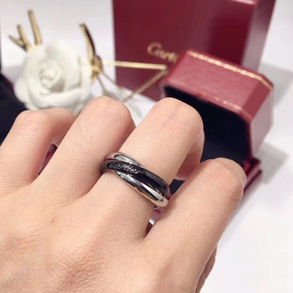 [ElanLuxe Jewelry]TRINITY 3.2MM RING BLACK CERAMIC