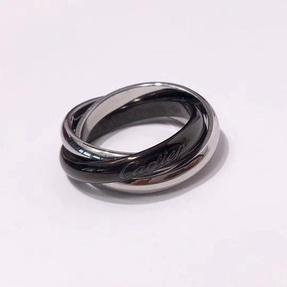 [ElanLuxe Jewelry]TRINITY 3.2MM RING BLACK CERAMIC