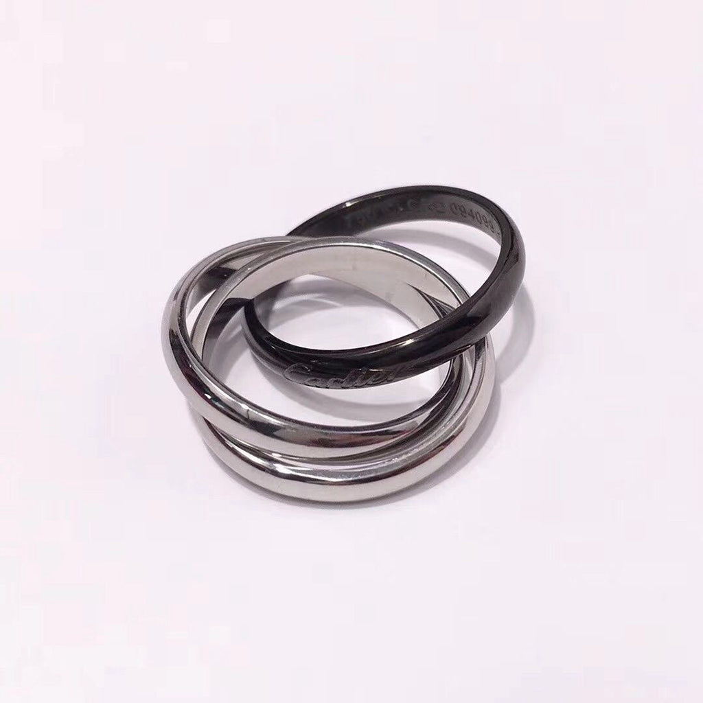 [ElanLuxe Jewelry]TRINITY 3.2MM RING BLACK CERAMIC