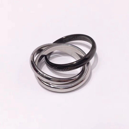 [ElanLuxe Jewelry]TRINITY 3.2MM RING BLACK CERAMIC