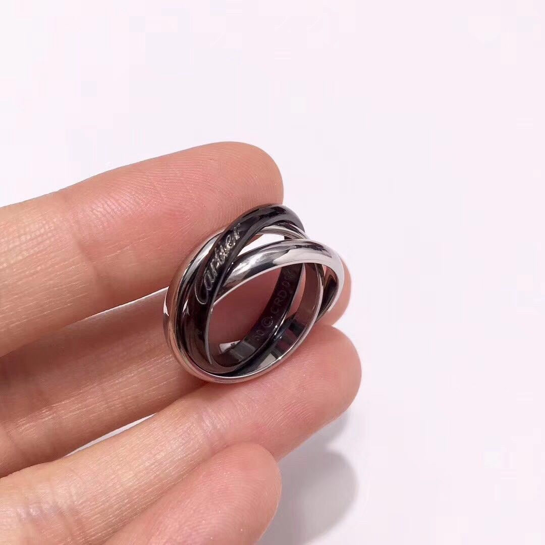 [ElanLuxe Jewelry]TRINITY 3.2MM RING BLACK CERAMIC