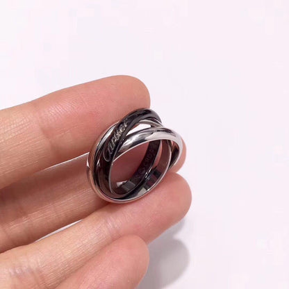 [ElanLuxe Jewelry]TRINITY 3.2MM RING BLACK CERAMIC