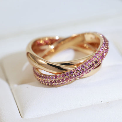 [ElanLuxe Jewelry]TRINITY 3.2MM RING PINK DIAMOND
