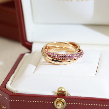 [ElanLuxe Jewelry]TRINITY 3.2MM RING PINK DIAMOND