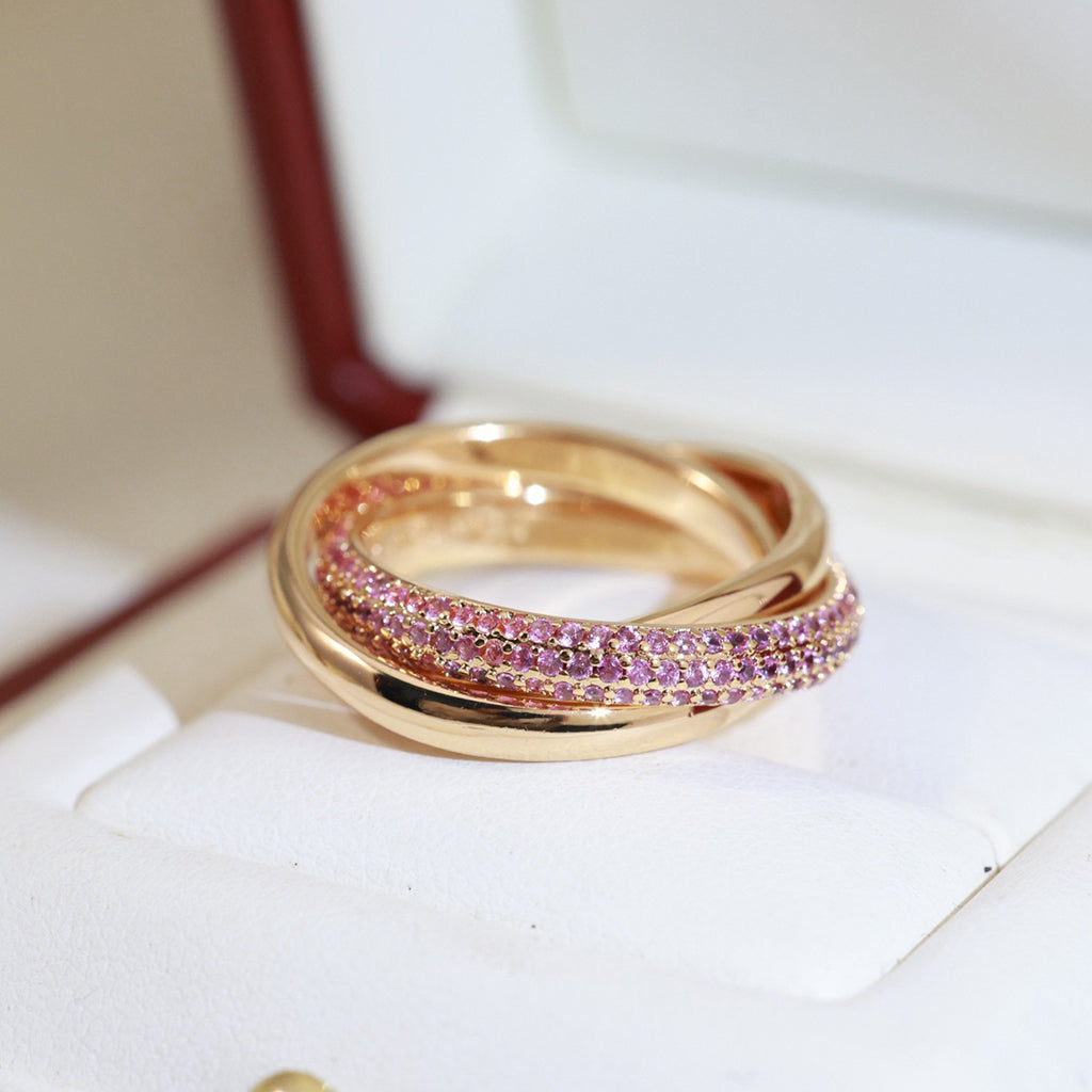 [ElanLuxe Jewelry]TRINITY 3.2MM RING PINK DIAMOND