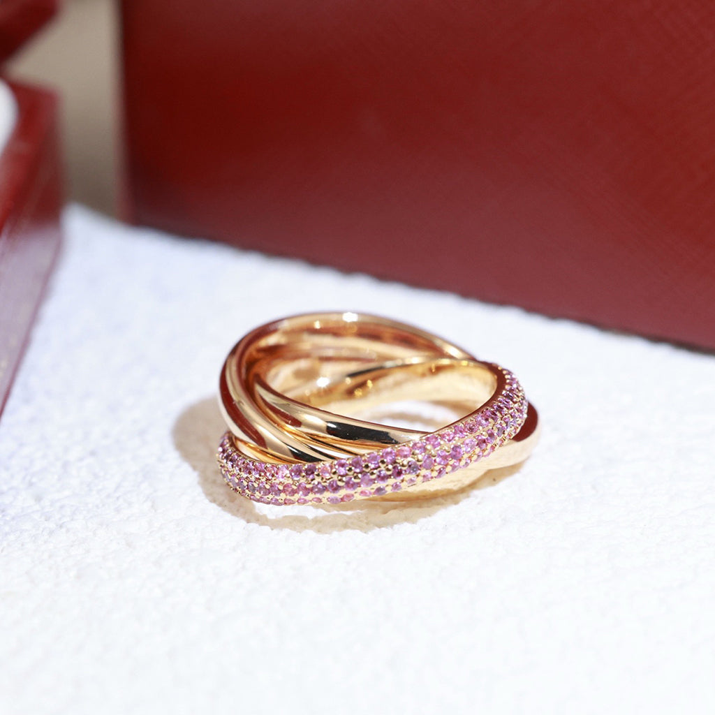[ElanLuxe Jewelry]TRINITY 3.2MM RING PINK DIAMOND