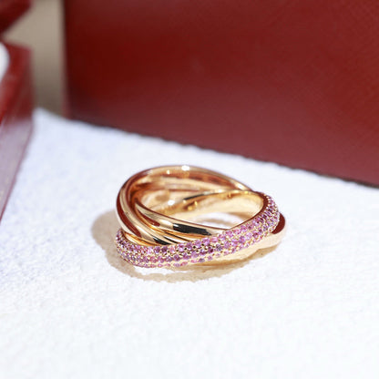 [ElanLuxe Jewelry]TRINITY 3.2MM RING PINK DIAMOND