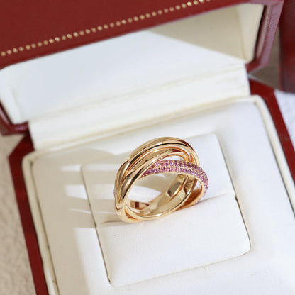 [ElanLuxe Jewelry]TRINITY 3.2MM RING PINK DIAMOND