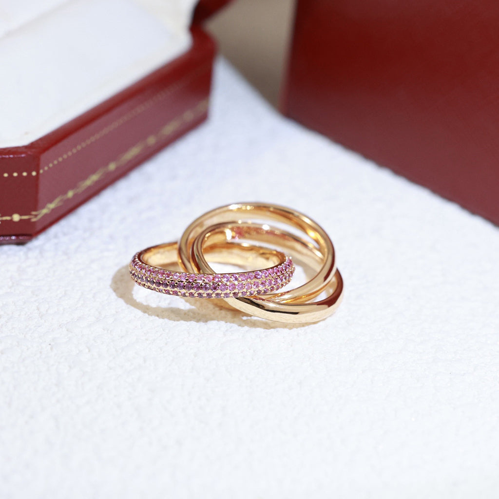 [ElanLuxe Jewelry]TRINITY 3.2MM RING PINK DIAMOND