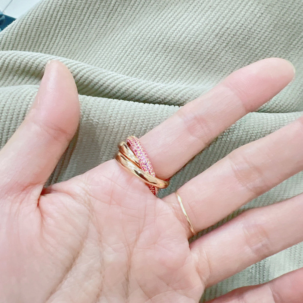 [ElanLuxe Jewelry]TRINITY 3.2MM RING PINK DIAMOND