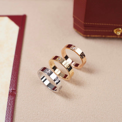 [ElanLuxe Jewelry]LOVE 4MM 1 DIAMOND RING