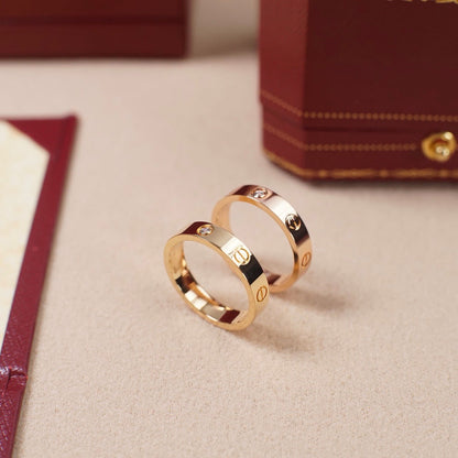 [ElanLuxe Jewelry]LOVE 4MM 1 DIAMOND RING