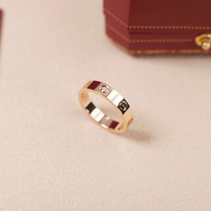 [ElanLuxe Jewelry]LOVE 4MM 1 DIAMOND RING