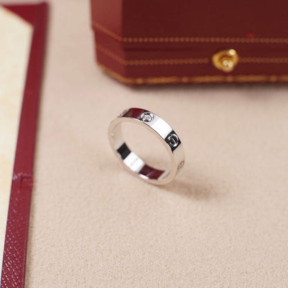 [ElanLuxe Jewelry]LOVE 4MM 1 DIAMOND RING