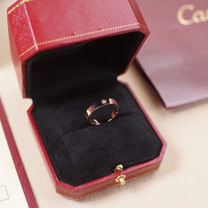[ElanLuxe Jewelry]LOVE 4MM 1 DIAMOND RING